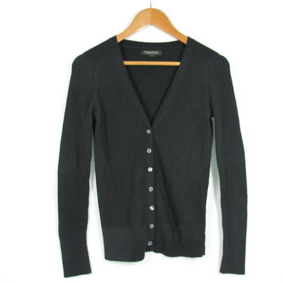 Banana Republic Sweaters - Banana Republic Sweater Cardigan 100% Wool Black S